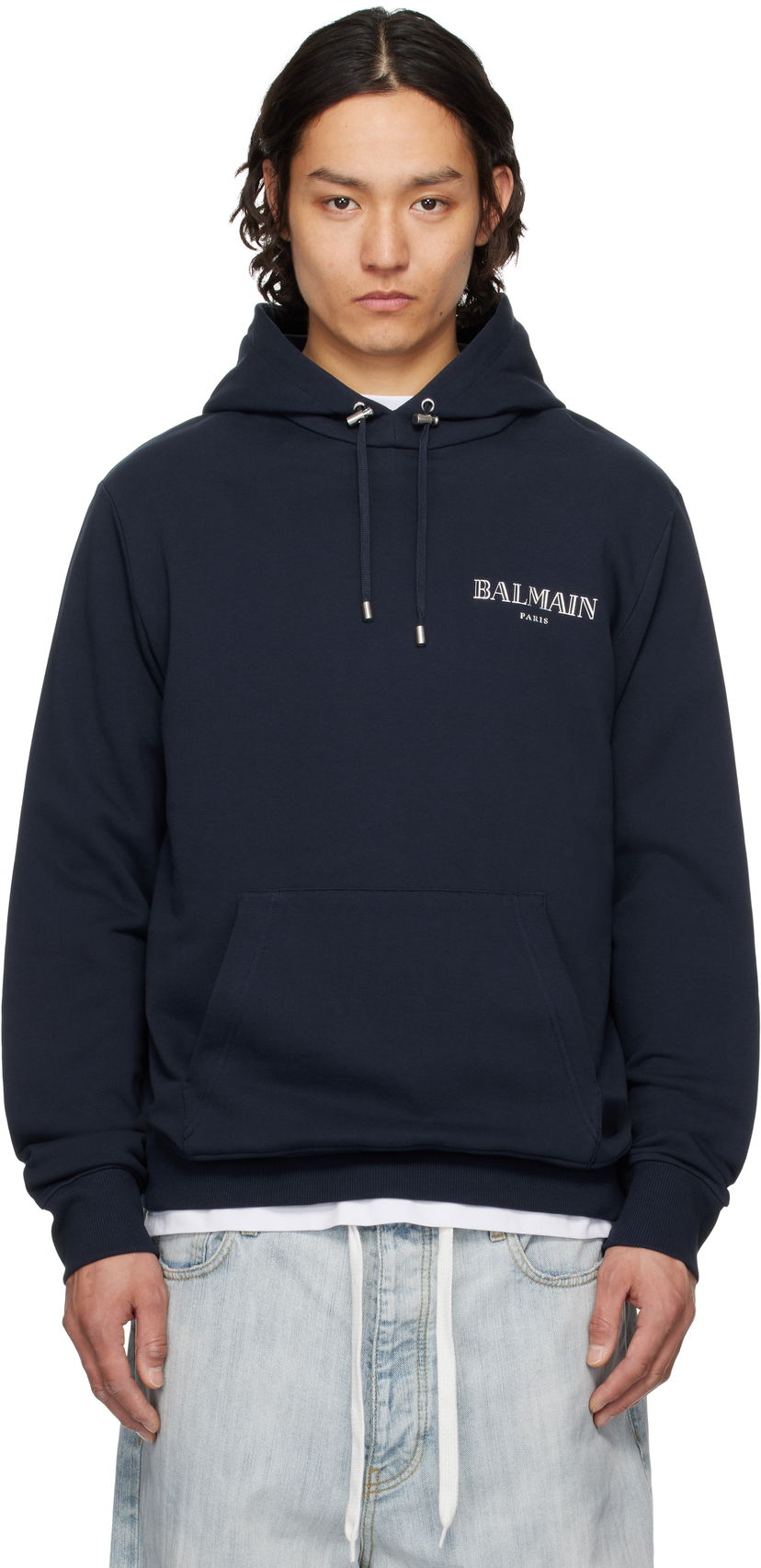 Sweatshirt Balmain Balmain Vintage Gel Hoodie Mørkeblå | EH0JT047BC98