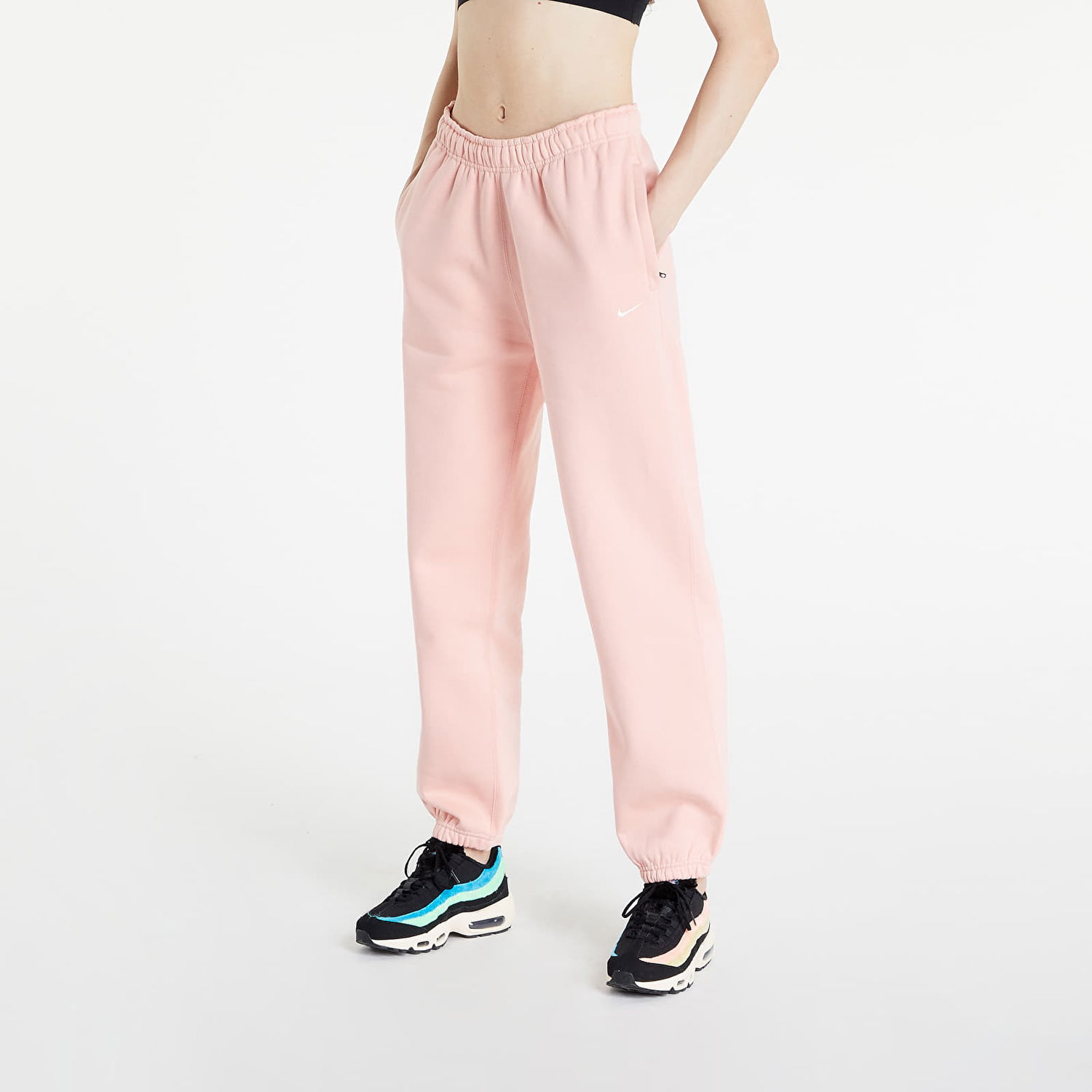 Joggingbukser Nike Solo Swoosh Fleece Pants Lyserød | CW5565-697, 1