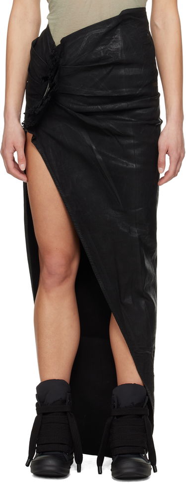 Nederdel Rick Owens Rick Owens DRKSHDW Hollywood Soft Edfu Denim Maxi Skirt Sort | DS01E3348 SCF, 0