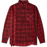 Skjorte Needles 7 Cuts Wide Over Dyed Flannel Shirt Rød | NS305-A, 1