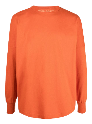 T-shirt Palm Angels Long Sleeve Glitter Mock Neck Logo Tee Rød | PMAB001F22JER0022727