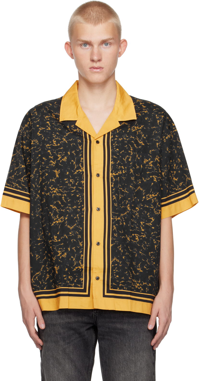 Skjorte BOSS Oversize-Fit Shirt Gul | 50520060