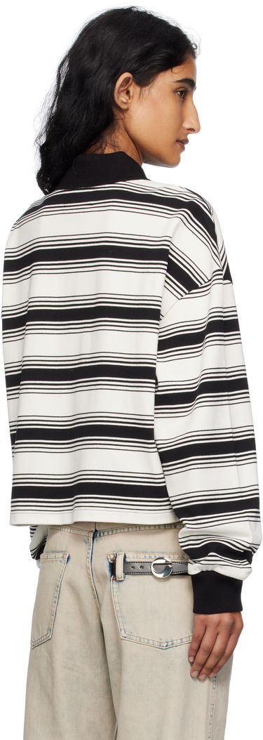 Polo skjorte AMIRI AMIRI MA Stripe Oversized Polo Hvid | AWJYPO1008, 2