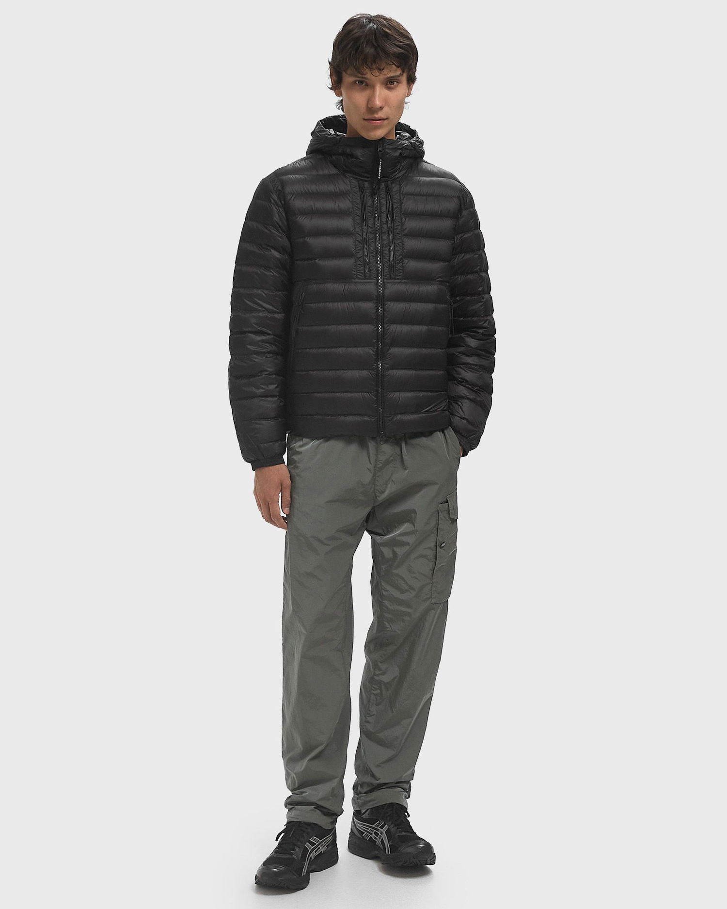 Puffer jakke C.P. Company Goggle Hooded Down Jacket Sort | 19CMOW031A110416A-999, 1