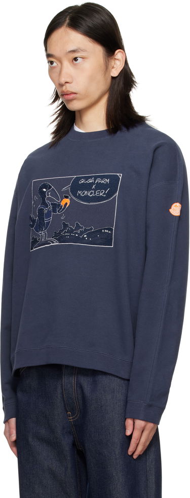 Sweatshirt Moncler Moncler Genius x Gilga Farm Cotton Sweatshirt Mørkeblå | K24028G0000289AUJ, 3