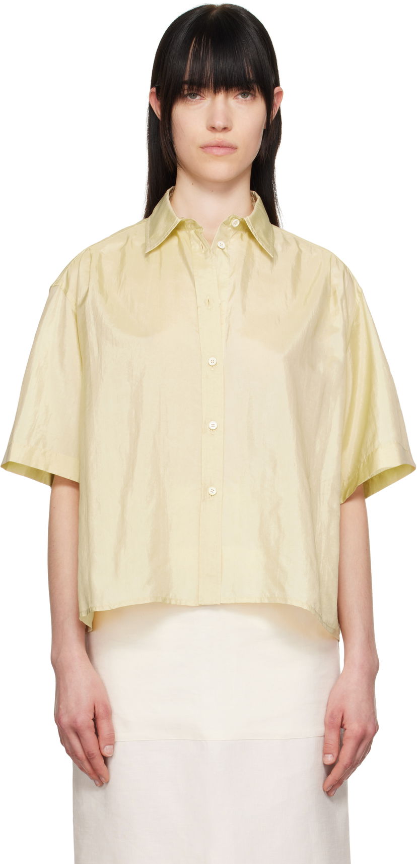 Skjorte Jil Sander Jil Sander Spread Collar Boxy Shirt Gul | J40DL0167_J70003