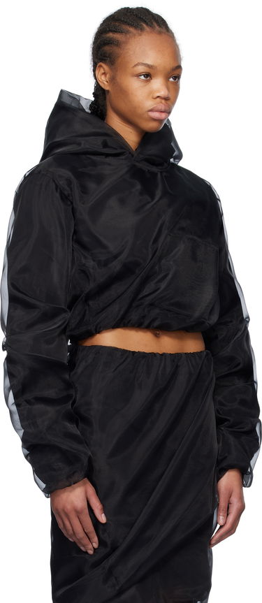 Sweatshirt We11done We11done Layered Cropped Hoodie Sort | WD-BL0-25-117-W-BK, 1