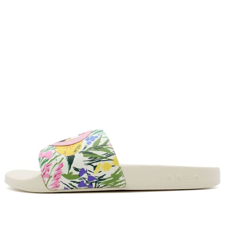 Sneakers og sko Gucci Ken Scott Print Slide Sandals Hvid | 645925-2L320-9261, 0