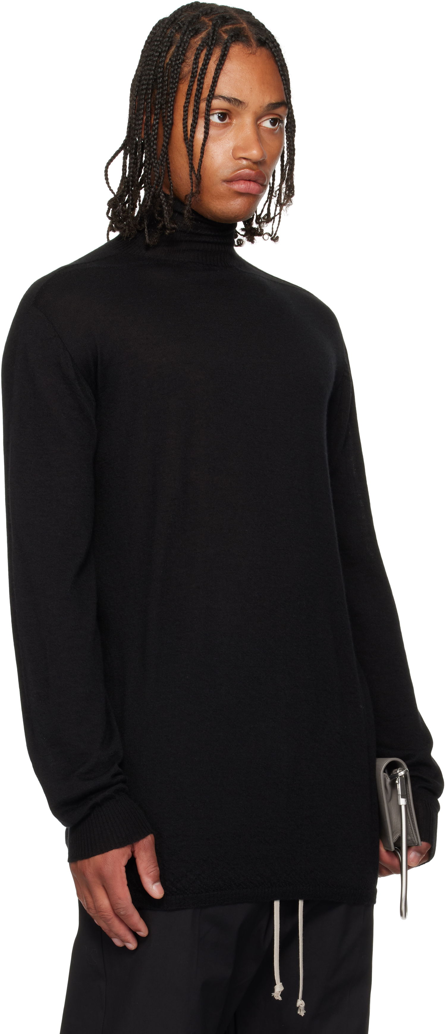 Sweater Rick Owens Rick Owens Concordians Oversized Turtleneck Sweater Sort | RU02E1626 WS, 1