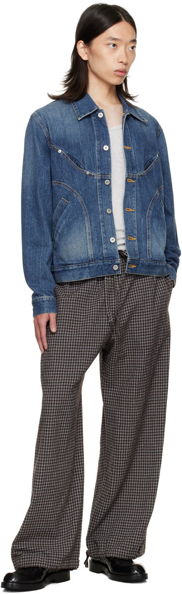 Bukser sage NATION SAGE NATION Siesta Gingham Lounge Pants Brun | S140 SIESTA TROUSER WOOL COTTO, 3