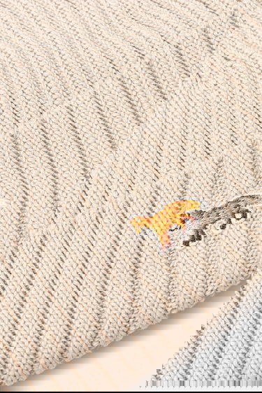 Beanie MAISON KITSUNÉ Maison Kitsuné Baby Fox Ribbed Knit Beanie Beige | PW06103KT1140, 2