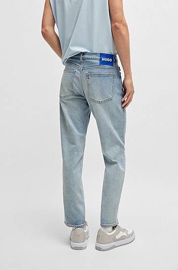 Jeans BOSS Tapered-Fit Stretch Denim Jeans Blå | 50529224, 1