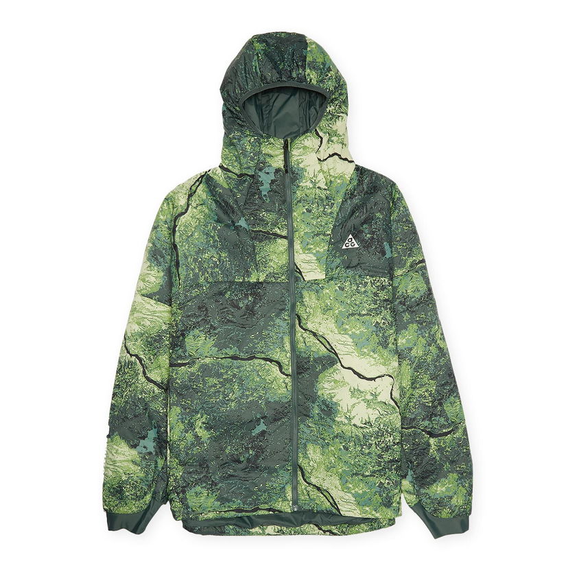 Puffer jakke Nike ACG ACG Therma-FIT ADV All-Over Print Men's Hooded Jacket Grøn | FN7114-338