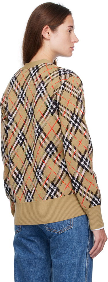 Sweater Burberry Burberry Check Cardigan Beige | 8110579, 2