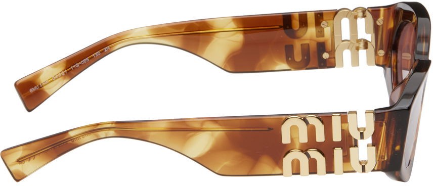 Solbriller Miu Miu Miu Miu Glimpse Oval Sunglasses Brun | 0MU 11WS 8056262086797, 1