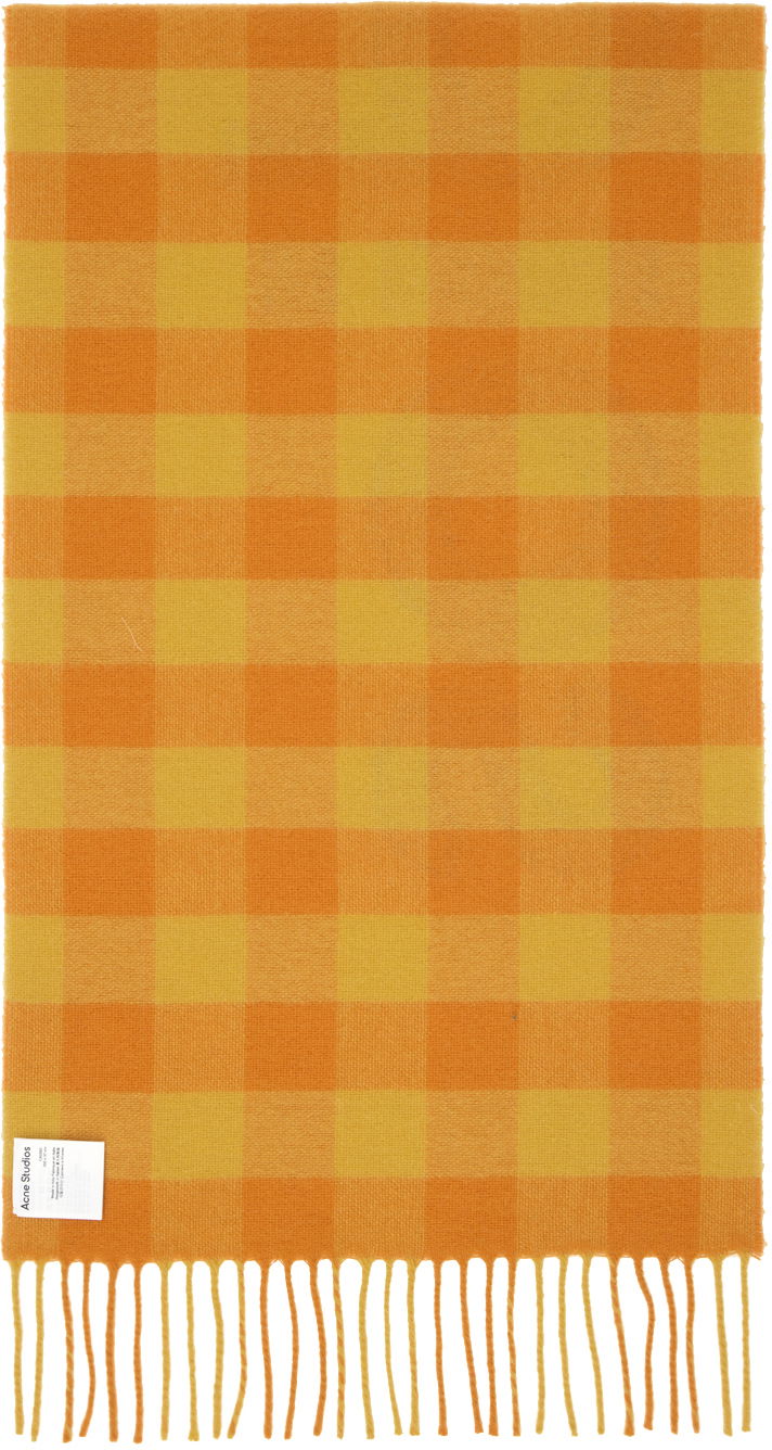 Tøj Acne Studios Orange Check Scarf Orange | CA0262-, 1