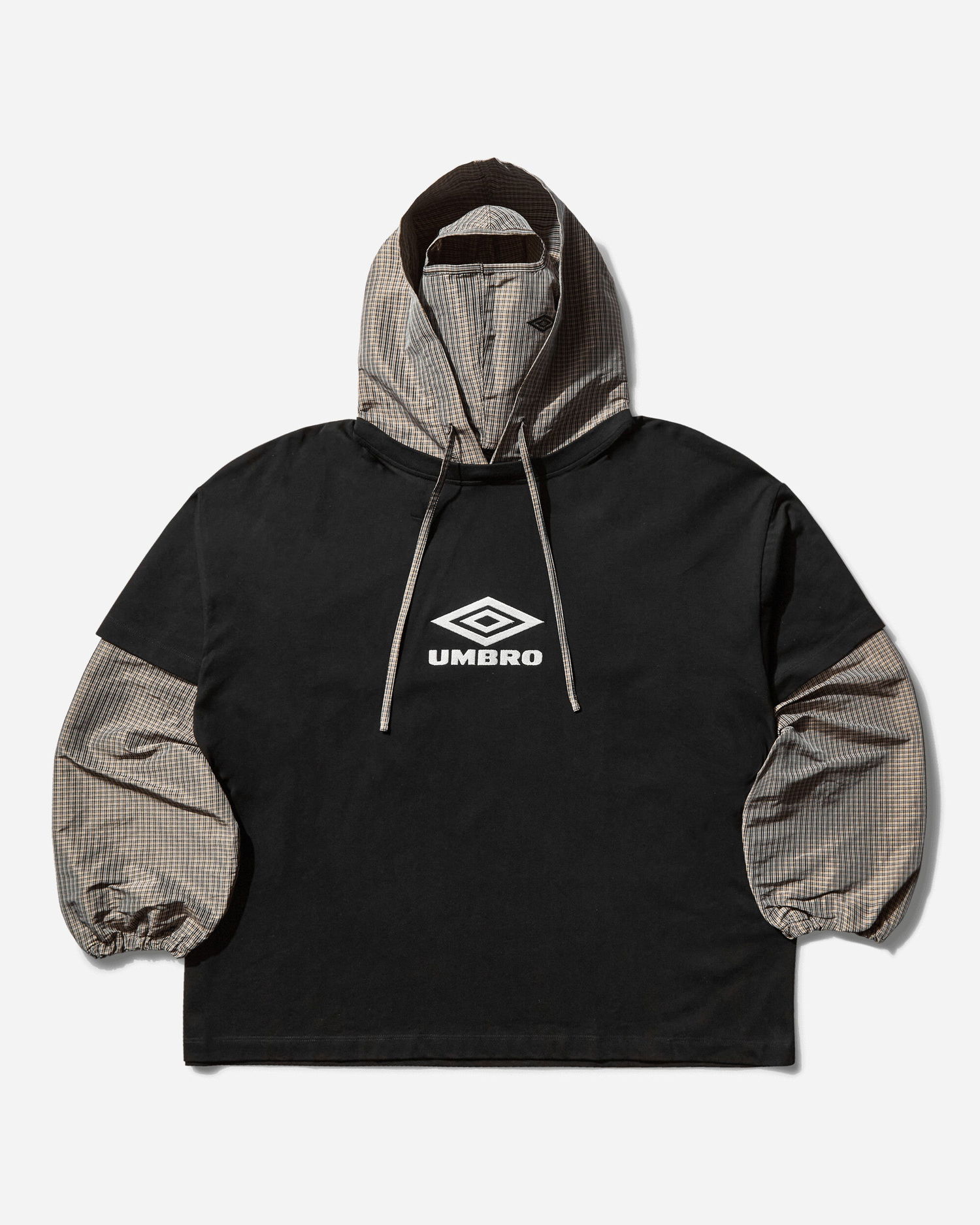 Sweatshirt Umbro Cut Up Plaid Masked Hoodie Sort | UBMW0365JY106 BLK0047, 0