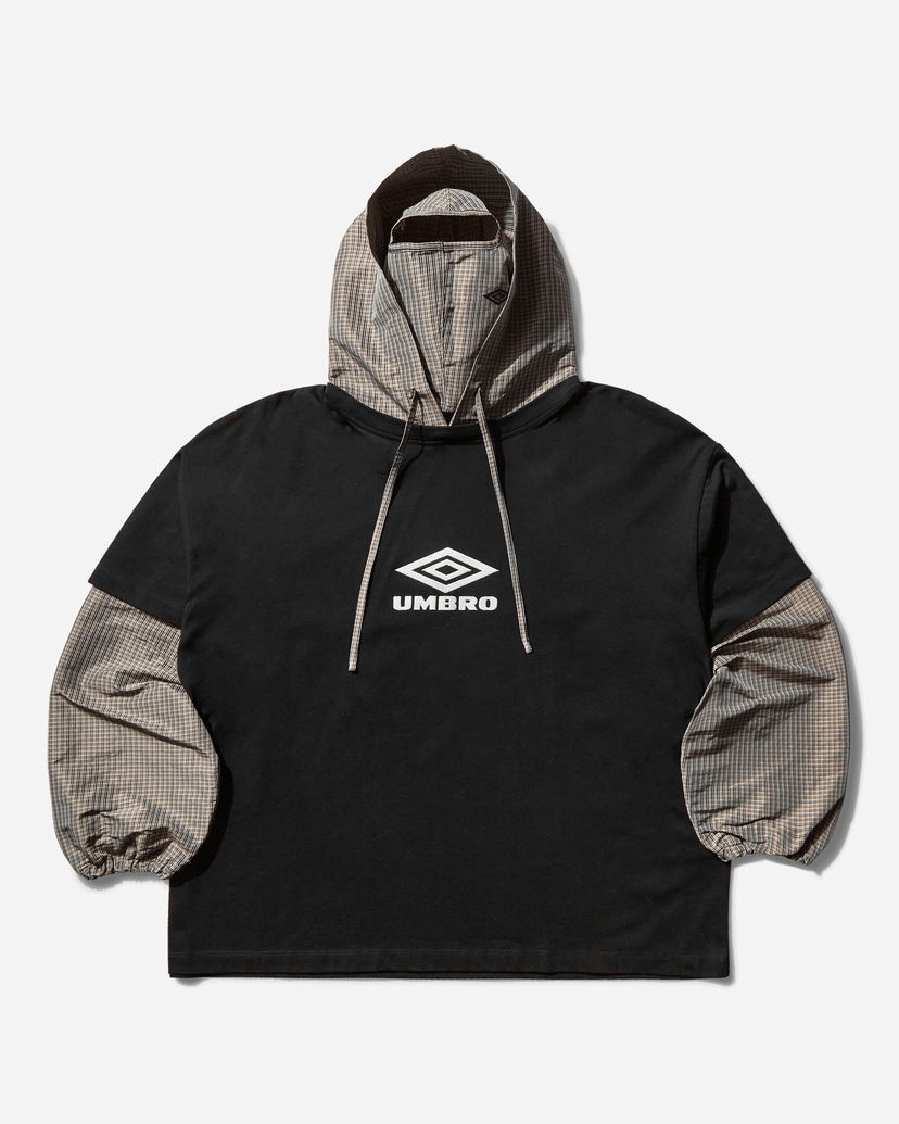 Sweatshirt Umbro Cut Up Plaid Masked Hoodie Sort | UBMW0365JY106 BLK0047