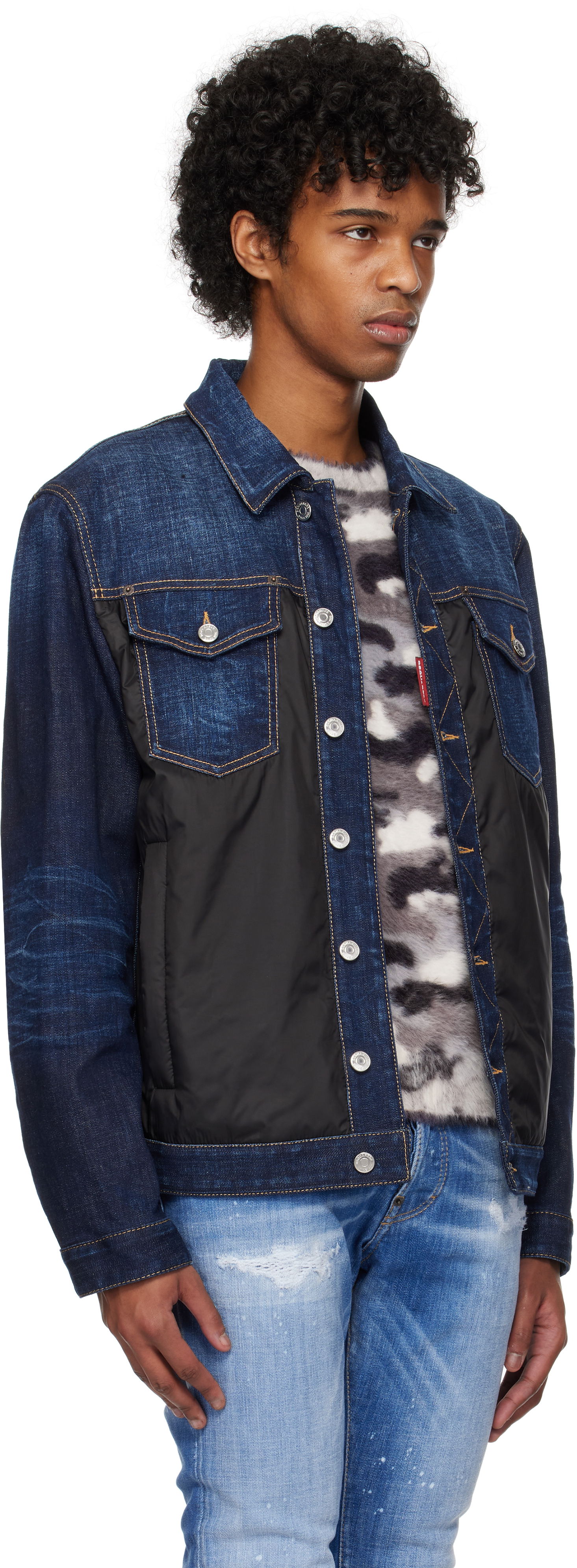 Jakke DSQUARED2 Dsquared2 Denim Puffer Jacket Blå | S74AM1576_S30664, 1