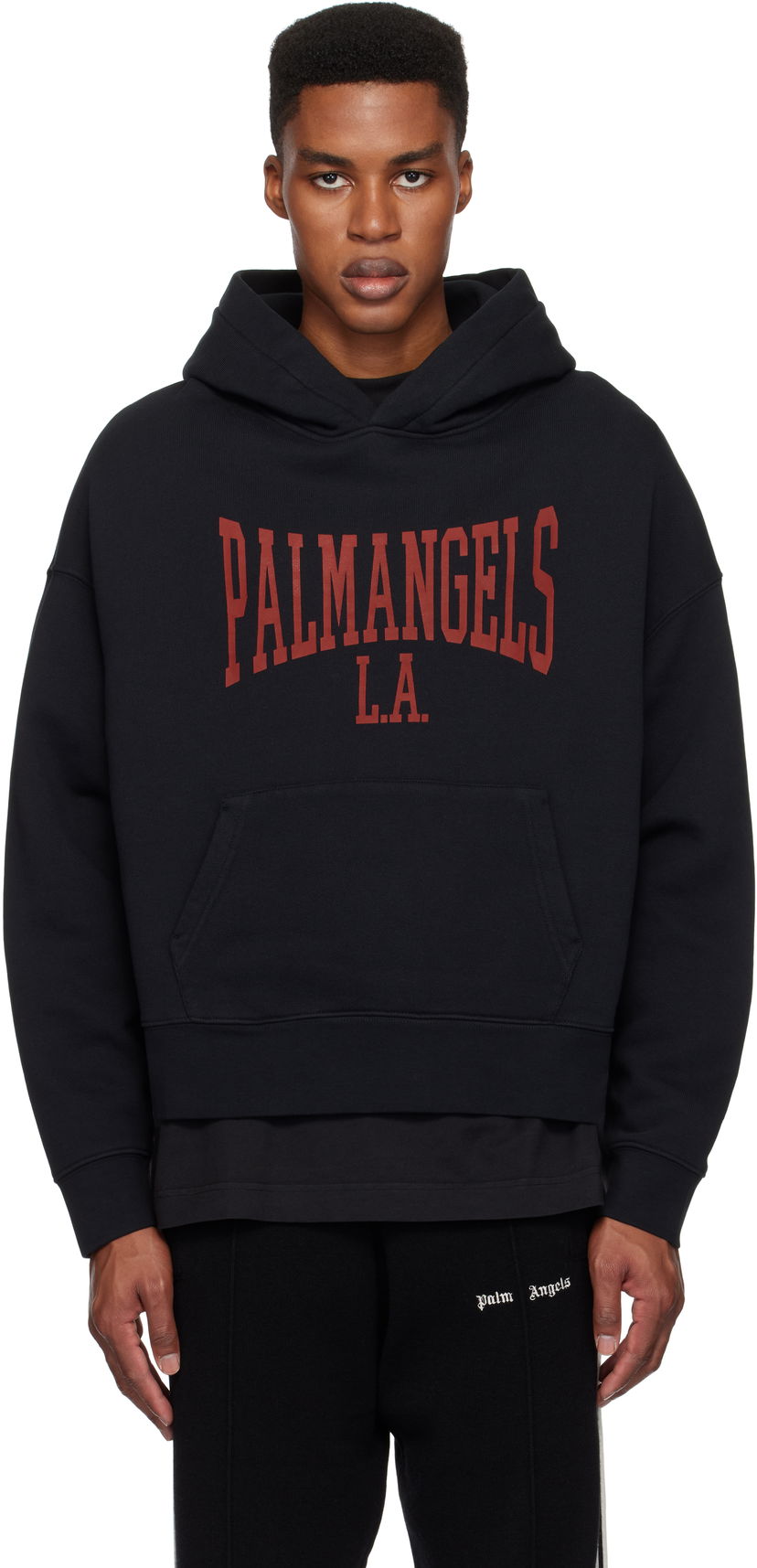 Sweatshirt Palm Angels College Hoodie Sort | PMBB058F24FLE0031026