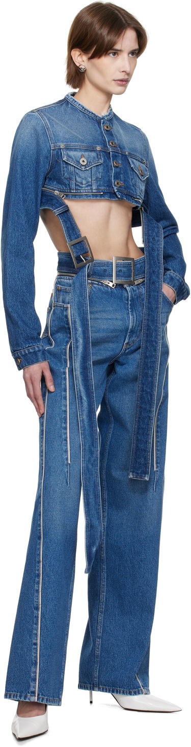 Vest Jean Paul Gaultier Jean Paul Gaultier 'The Belted' Cropped Denim Jacket Blå | 25/33-F-VE088-D013-57, 3