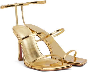 Tilbehør Amina Muaddi Amina Muaddi Maya Heeled Sandals Metalisk | MAYA SANDAL MIRROR, 3
