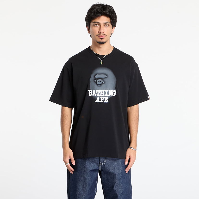 T-shirt BAPE Bathing Ape Logo Relaxed Fit Tee Sort | 001TEL801303MBLK