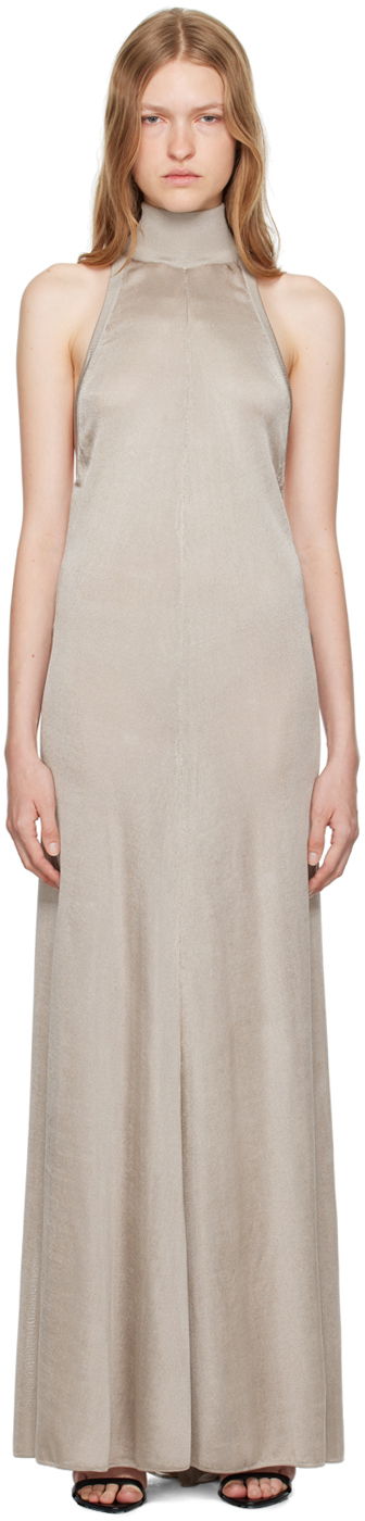 Kjole Tom Ford Halterneck Knit Maxi Dress Brun | ACK534-YAX770