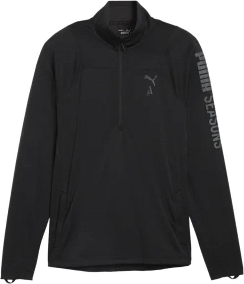 Sweatshirt Puma M SEASONS LS 1/4 Zip Polypropylene Rain Cell Sort | 524891-01