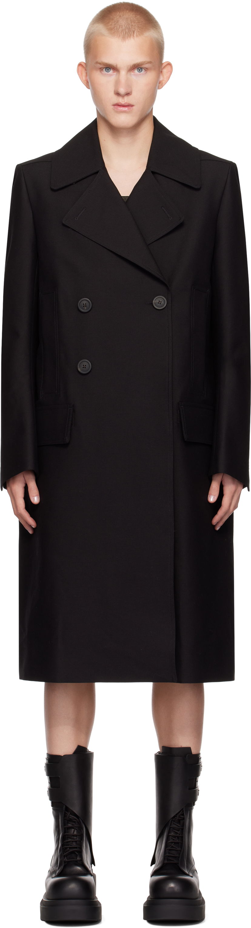 Frakker Rick Owens Slim Drella Coat Sort | RL02D6973 WUT