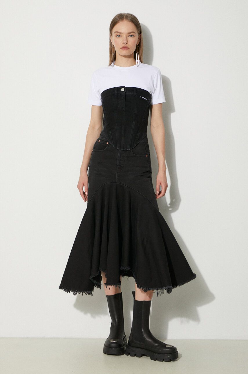 Nederdel VETEMENTS VETEMENTS Denim Midi A-Line Skirt Sort | WE64SK700B, 1