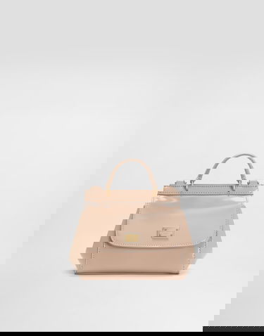 Håndtaske Dolce & Gabbana Dolce & Gabbana Mini Sicily Patent Calfskin Bag Beige | EB0003A106780412, 0