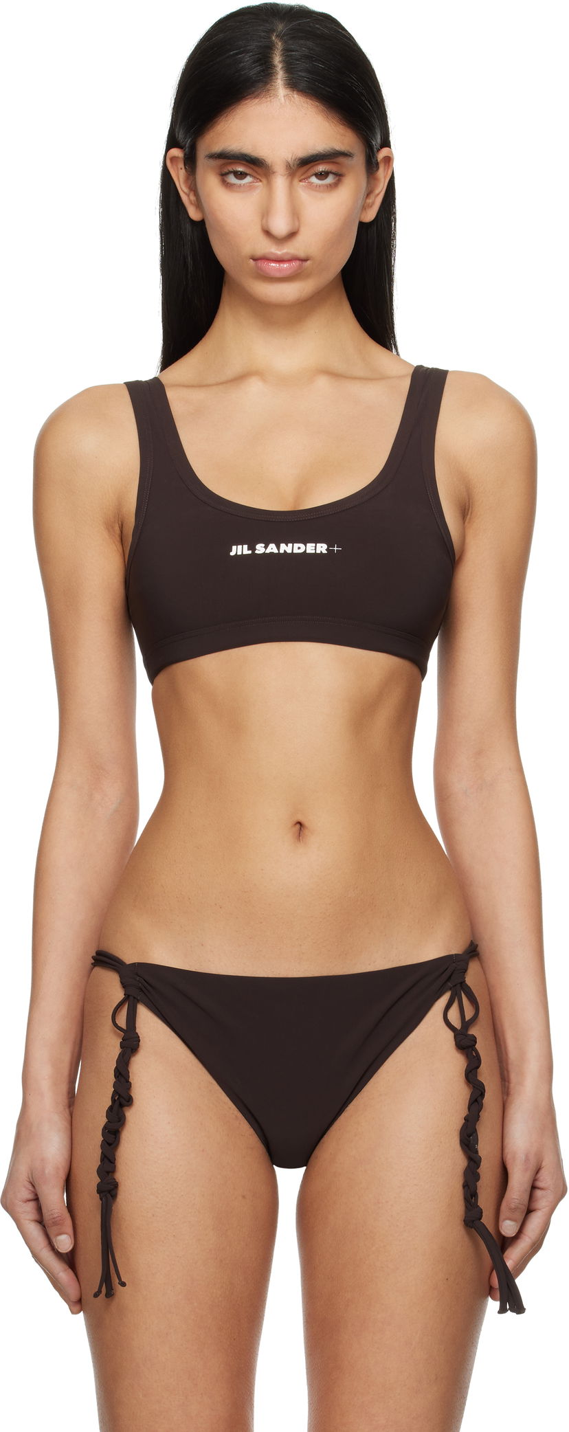 Badetøj Jil Sander Jil Sander+ Logo Bikini Top Brun | J40BR0006_J20011