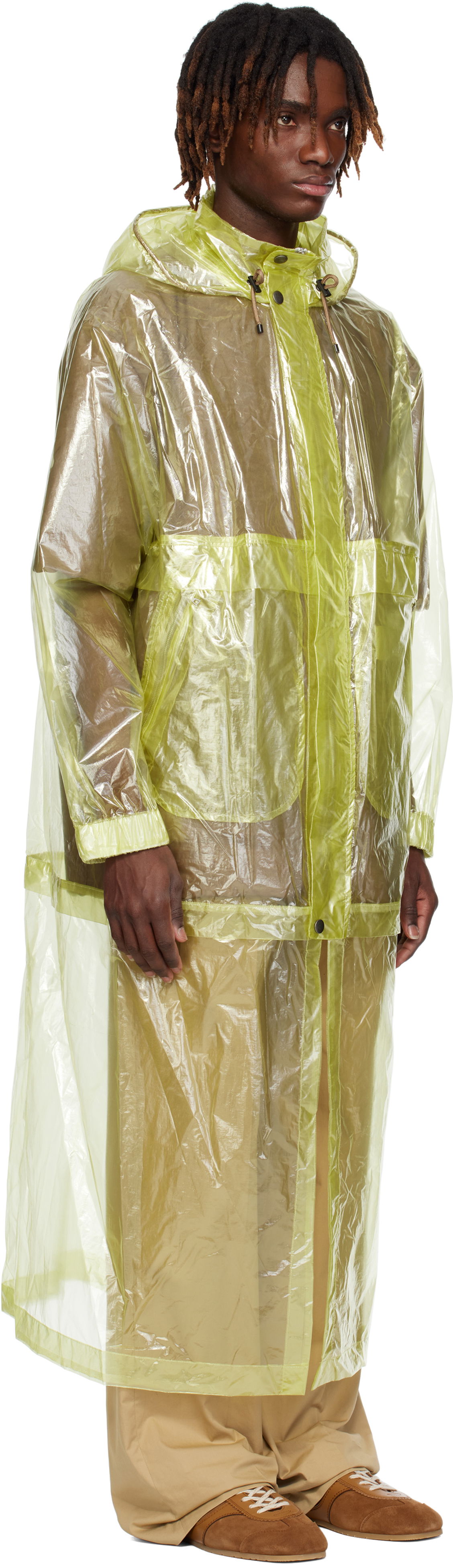 Regnfrakke Dries Van Noten Dries Van Noten Sheer Taffeta Coat Gul | 251-020552-1258, 1