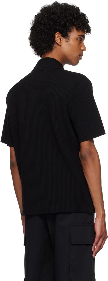 Polo skjorte Courrèges Courrèges Rib Knit Polo Sort | 125MPO047FI0001, 2