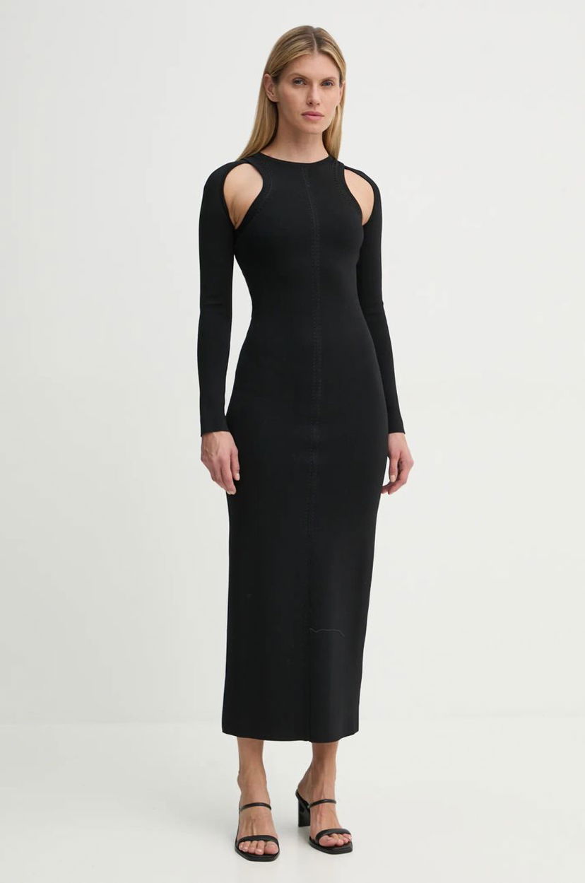 Kjole Nanushka ANITTA Maxi Dress Sort | NW24FWDR43099