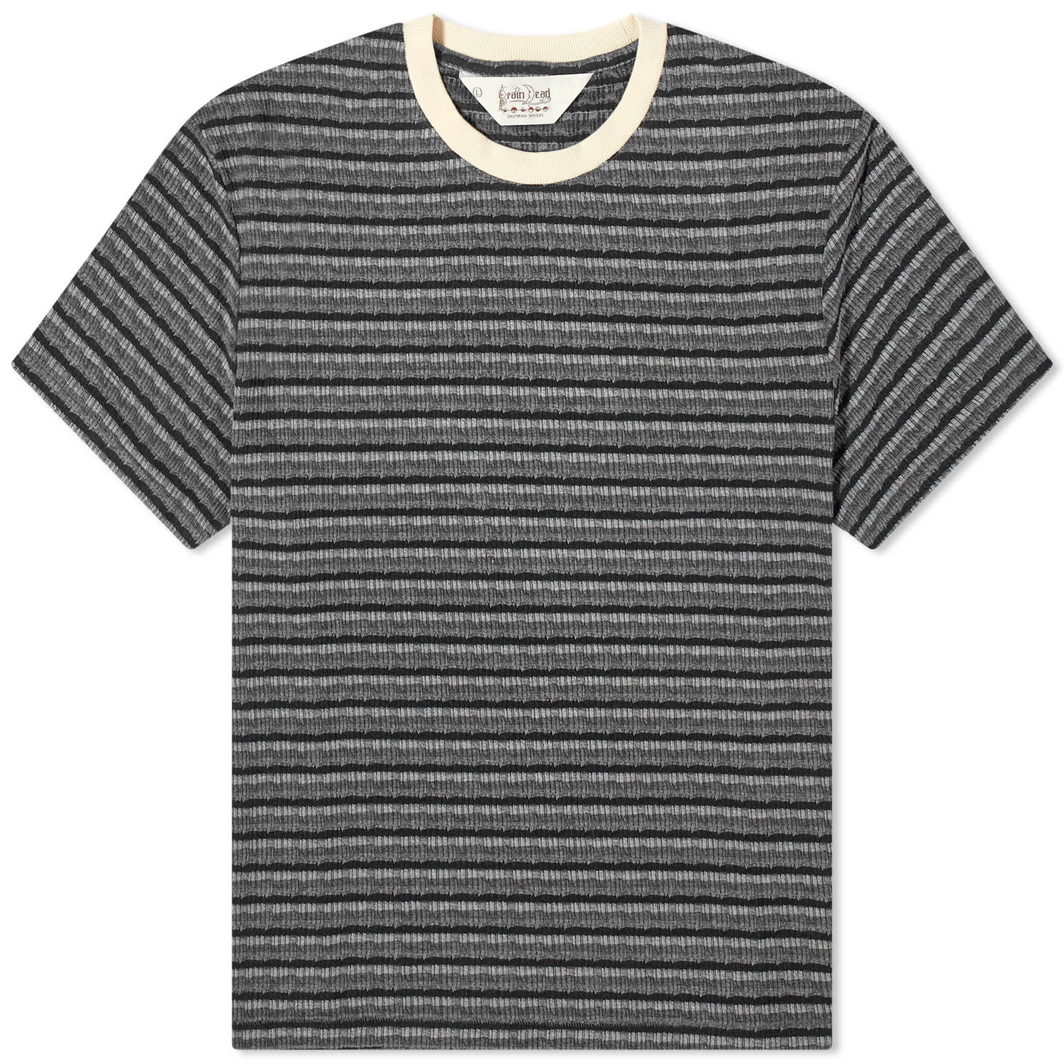 T-shirt Brain Dead Brain Dead Pruned Striped Short Sleeve Tee Grå | O22003120BK, 0