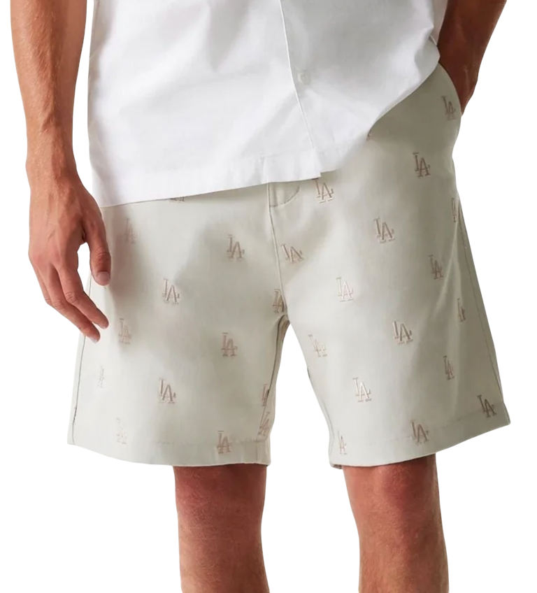 Shorts New Era New Era Los Angeles Dodgers MLB Monogram Shorts Beige | 60667819-60667819