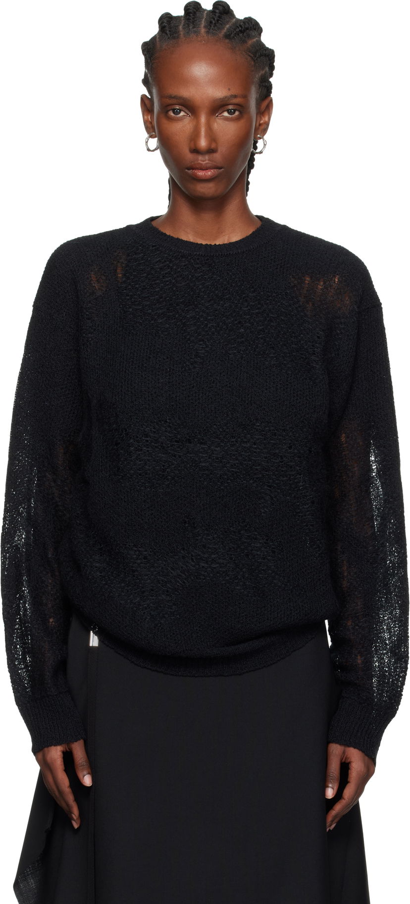 Sweater Ann Demeulemeester Ann Demeulemeester Lalla Oversize Sweater Sort | 2520-W-KN39-KN070-099
