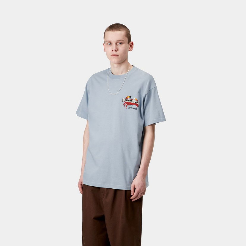T-shirt Carhartt WIP Short Sleeve Crab Paint T-Shirt Blå | I034778_9