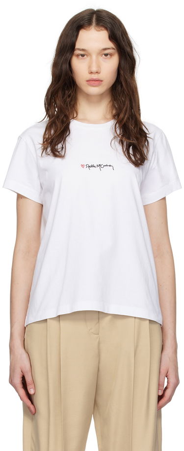 T-shirt Stella McCartney Stella McCartney Iconics Love Graphic T-Shirt Hvid | 6J02733SPY52, 0