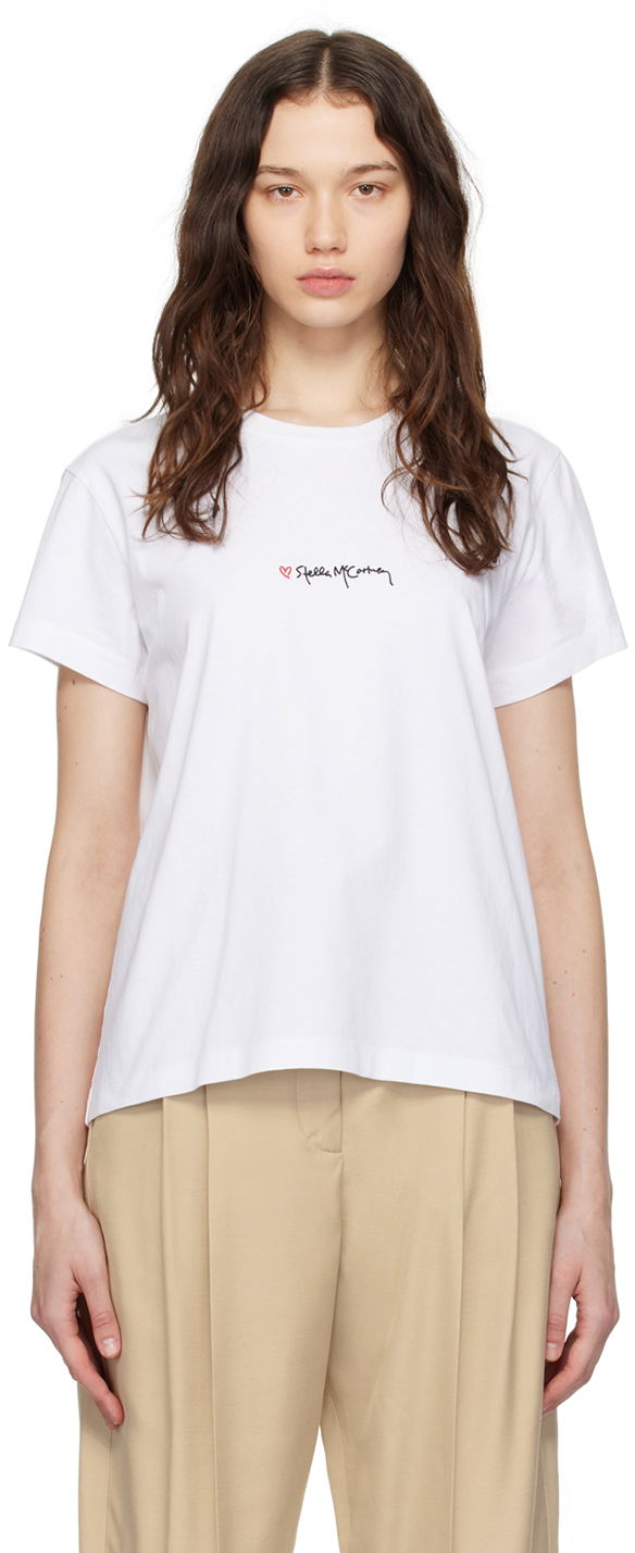 T-shirt Stella McCartney Stella McCartney Iconics Love Graphic T-Shirt Hvid | 6J02733SPY52