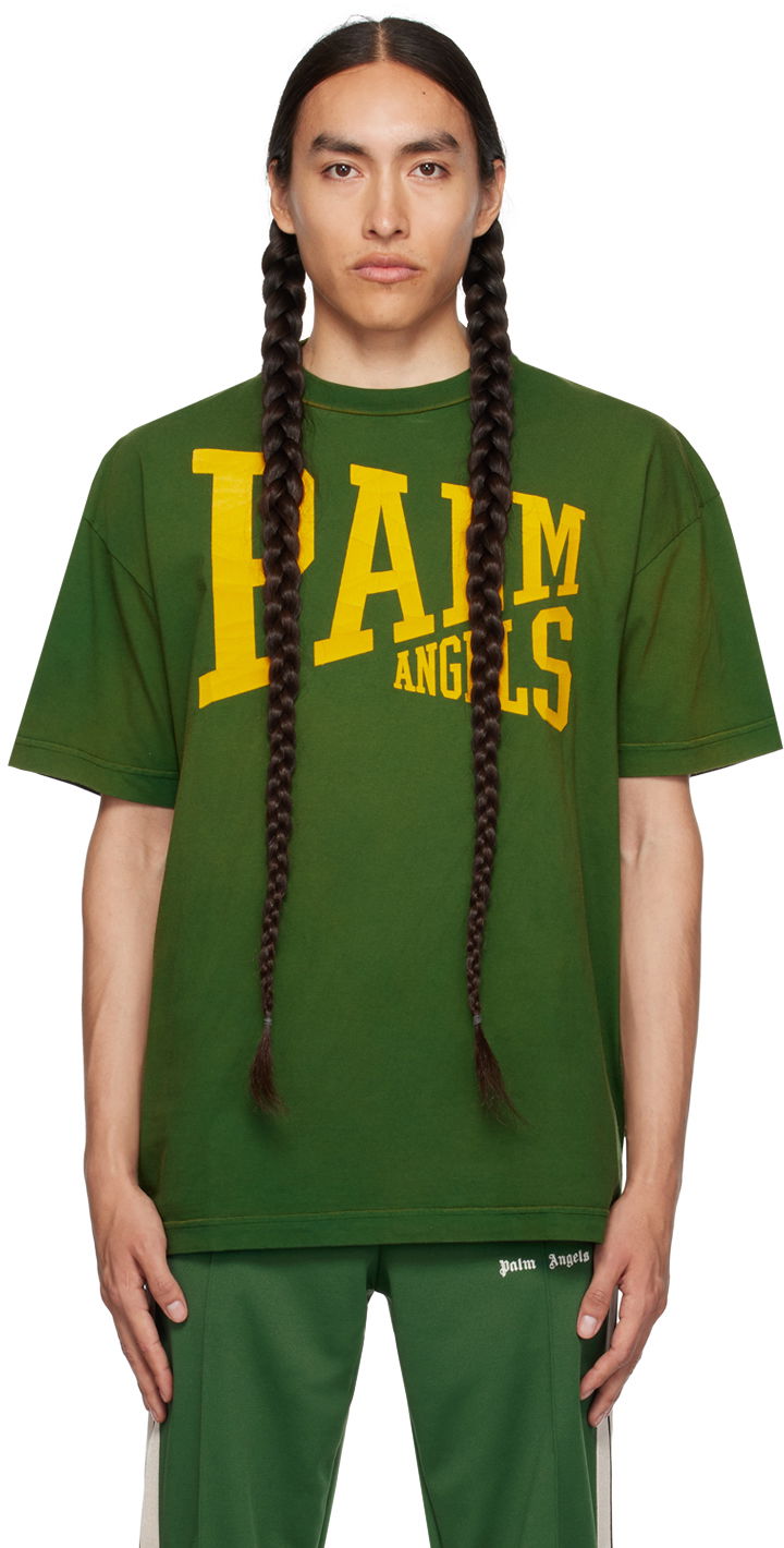 T-shirt Palm Angels Green College Grøn | PMAA072F23JER0015576, 0