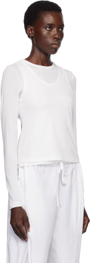 T-shirt The Row The Row Seruni Layered Long Sleeve T-shirt Hvid | 9049-K421, 1
