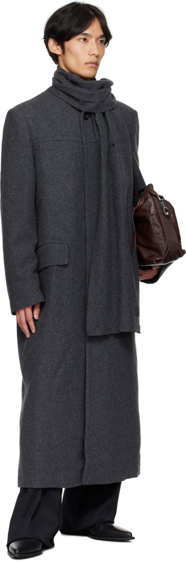 Frakker Maison Margiela Long Felted Coat with Draped Scarf Grå | SH0AA0012 M35473, 3