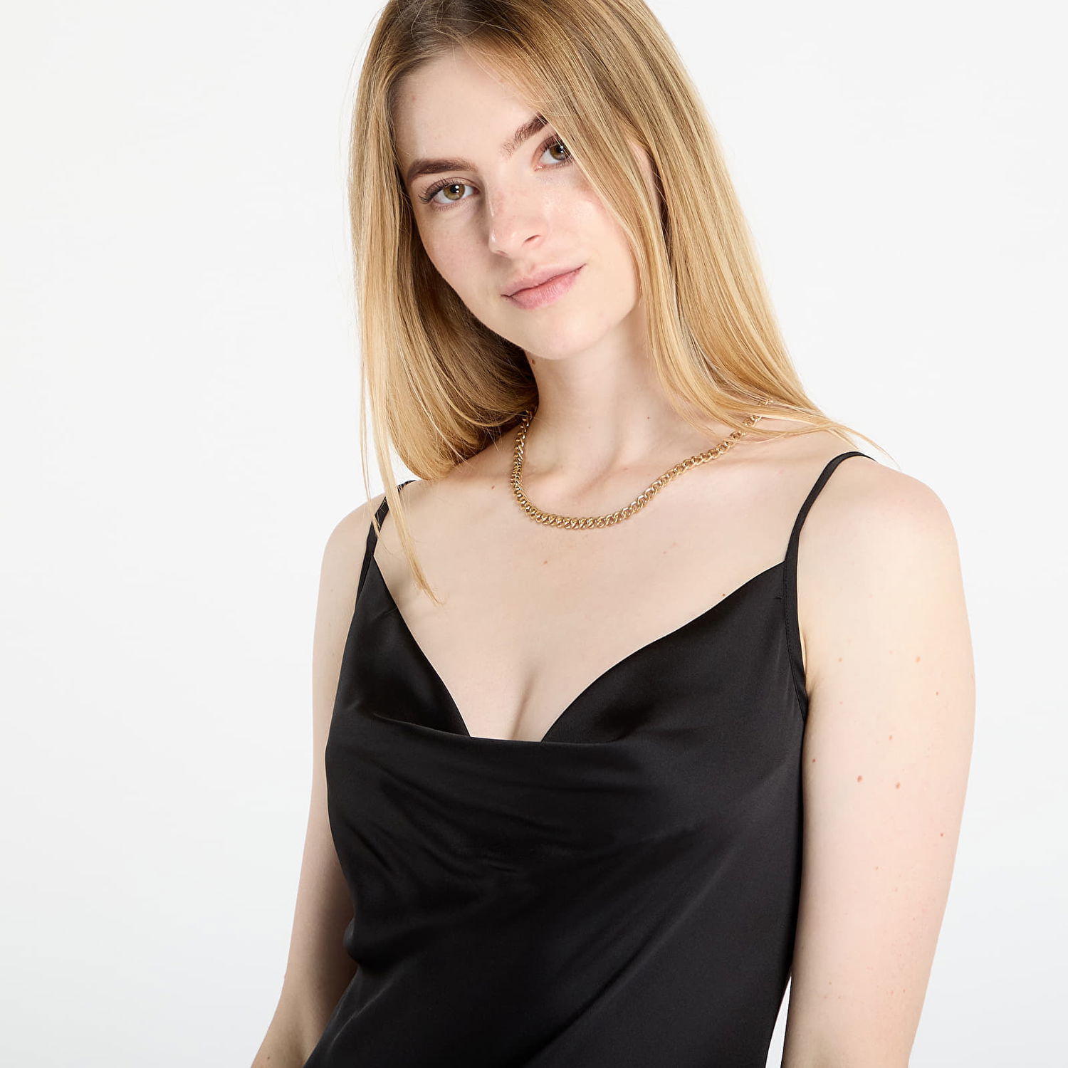 Kjole GUESS GUESS Akilina Cowl Neck Slip Dress Sort | W5GK85WH9C2-JBLK, 1