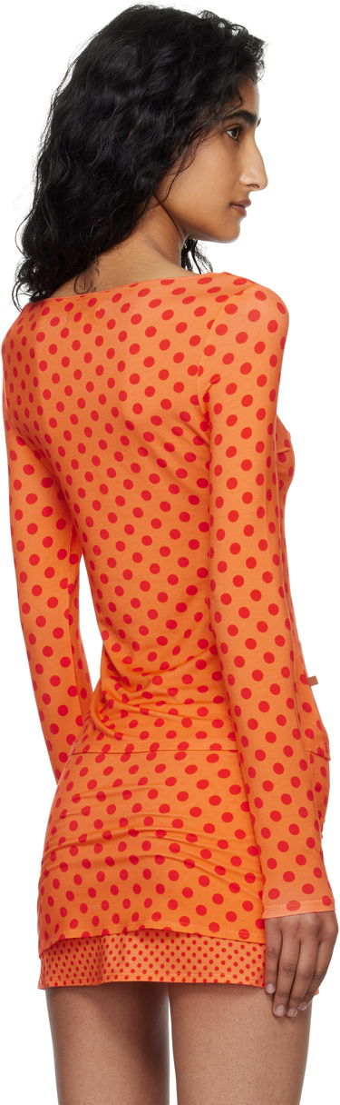 T-shirt Miaou Miaou Amelia Polka Dot Long Sleeve Top Orange | 7183LJBRRP, 2