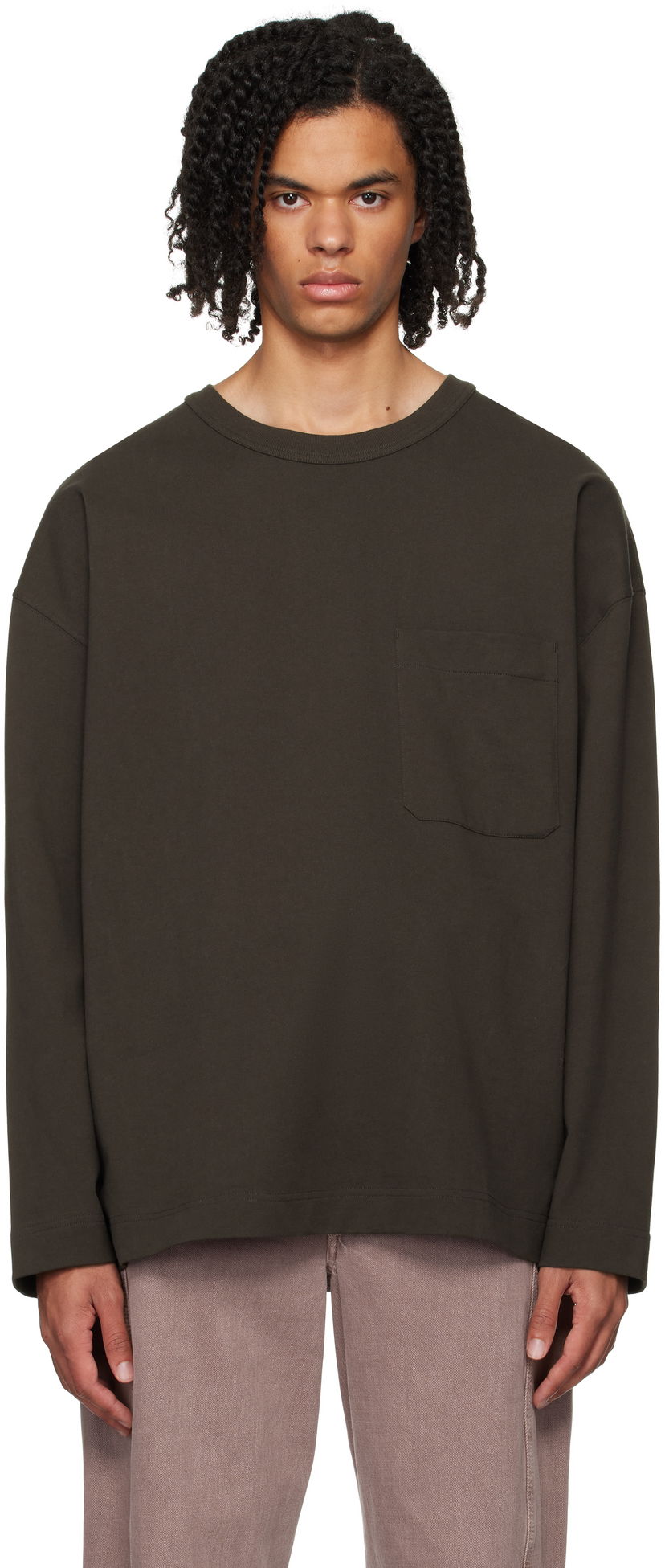 T-shirt LEMAIRE Long Sleeve T-Shirt Grøn | TO1289 LJ1022