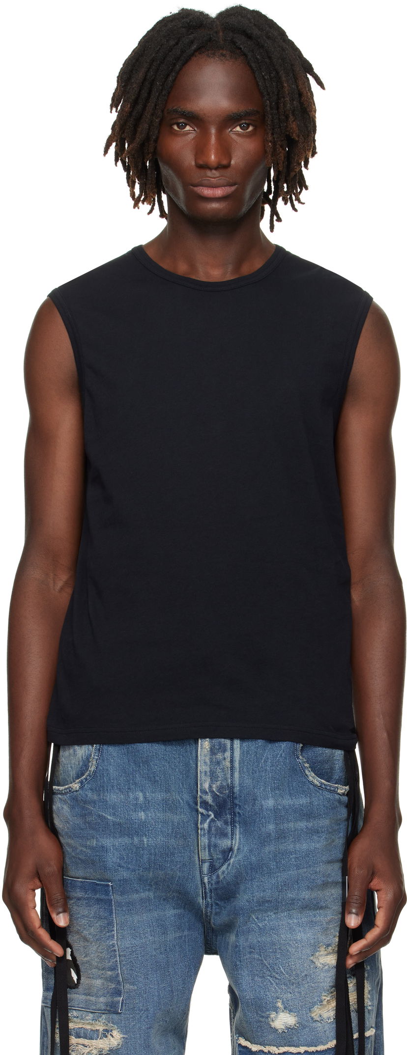 Tanktop Ann Demeulemeester Ann Demeulemeester Ysewijn 'Eternal Roses' Tank Top Sort | B0012882-FA206-099