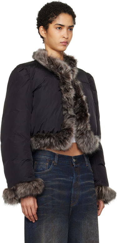 Puffer jakke Alexander Wang Alexander Wang Fur Trim Down Jacket Sort | 1WC4242573, 1